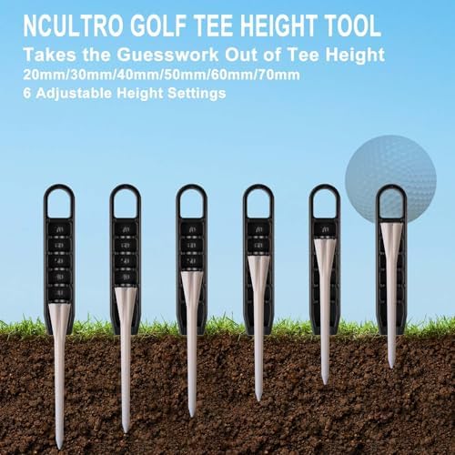 Golf Tee Height Tool, 6 Adjustable Settings, Fits Most Standard Tees - Image 4