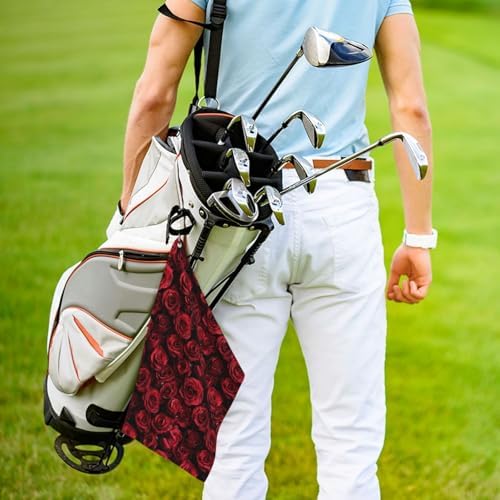 Red Rose Golf Towel Microfiber - Image 5