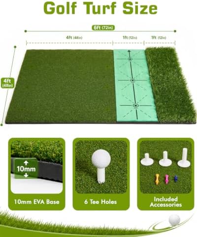 Fitense Golf Hitting Mat 6x4ft - Image 2