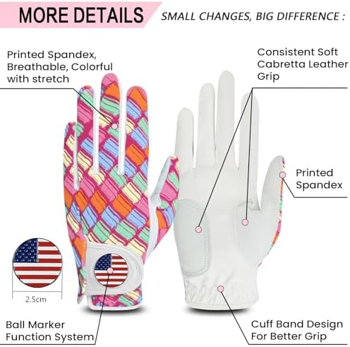 Amy Sport Stylish Pattern Womens Golf Glove - Image 2