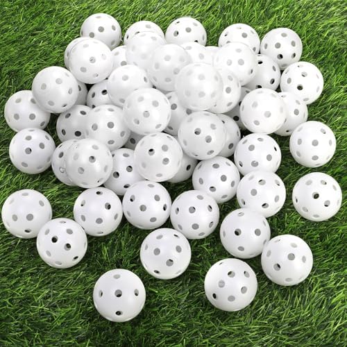 100 Pack Practice Golf Balls, Plastic Golf Training Balls 41mm Hollow Airflow by Faswin