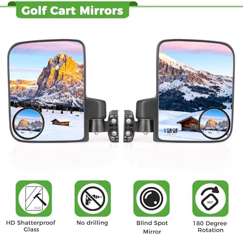 10L0L Golf Cart Mirrors with Blind Spot Mirrors - Image 3