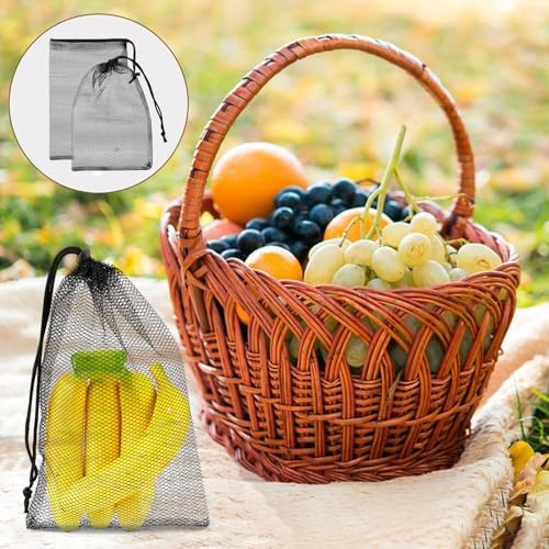 Sliverdew 10PCS Small Mesh Bags Drawstring Black Nylon Mesh Drawstring Bag Mini - Image 7