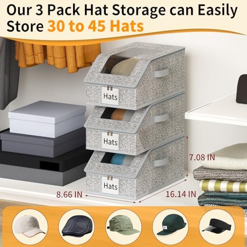 Stackable Hat Storage, Hat Organizer, Baseball Cap Organizer, Quick Access - Image 2