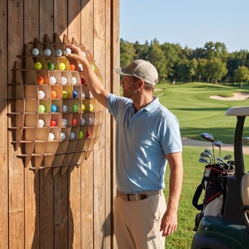 Golf Ball Display Case, Golf Ball Wall Display Rack up to 78 Balls - Image 6