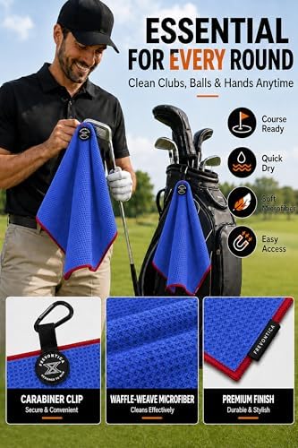 Magnetic Waffle Microfiber Golf Towel - Image 4