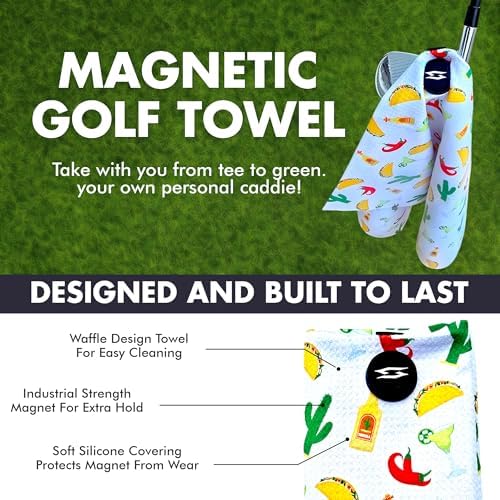 Magnetic Microfiber Waffle Golf Towel Large 16"x24" Clean - Image 2