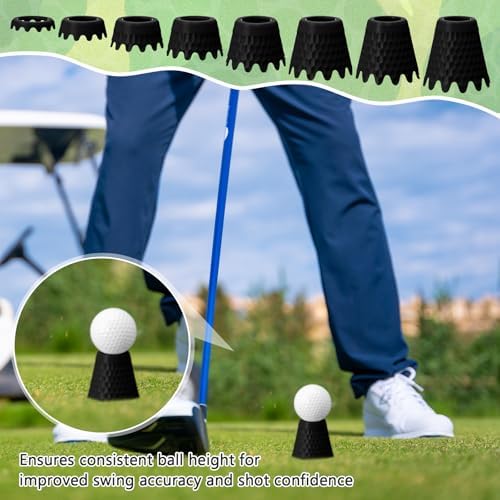 8 Pack Golf Simulator Tees, TPU Golf Tees 1/4"-2" Height - Image 3