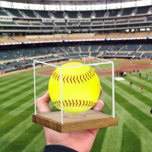 Hooqict 2Pcs Softball Display Case Clear Acrylic Ball Holder - Image 5