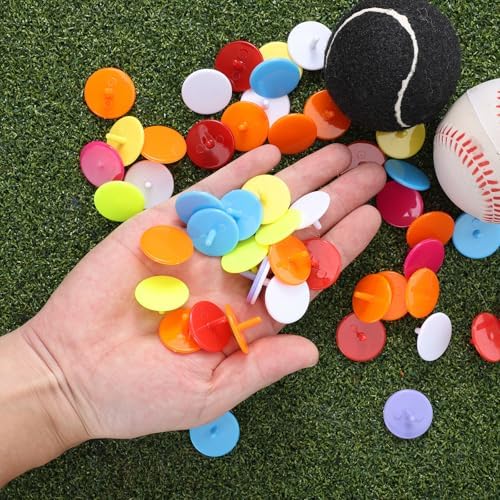 Styquenzer Golf Ball Marker, Bulk 50 Pcs Multicolor Plastic Round Golf Ball - Image 6