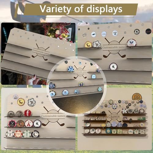 Personalized Golf Ball Marker Display, Wooden Golf Ball Display Case - Image 2