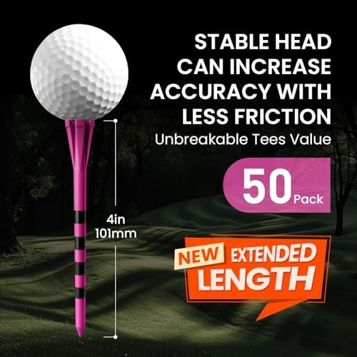 FINGER TEN Extra Long Golf Tees Plastic 4 or 5 Inch 50 Pack - Image 2