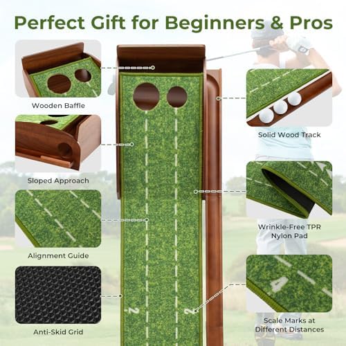 Goplus Golf Putting Mat, 10FT Putting Green Practice Training Aid - Image 6