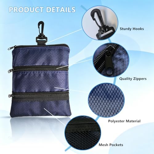 Golf Ball Bag Pouch with 10Pcs Tees, Golf Accessory Kit - Image 5