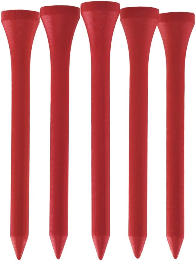 TH Golf Bamboo Golf Tees 70mm | Pack of 50 & 100 | Multiple Colour Options | by Unknown