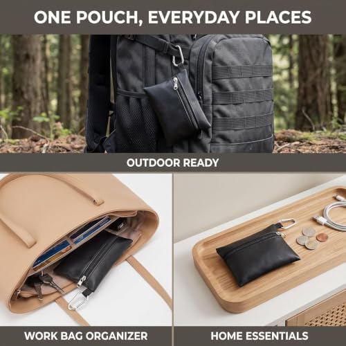 1Pc Black Mini Golf Tee Pouch Bag, Golf Ball Tee Storage Bag Leather Golf Tees - Image 5