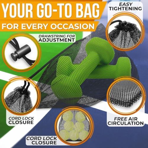 Jambala Mesh Drawstring Bags 5 Pcs, Nylon Net Sacks, 11.8 x 7.48 In - Image 5