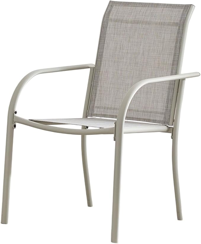 Stackable Patio Chairs Set of 8, Outdoor Dining Chairs - Image 4
