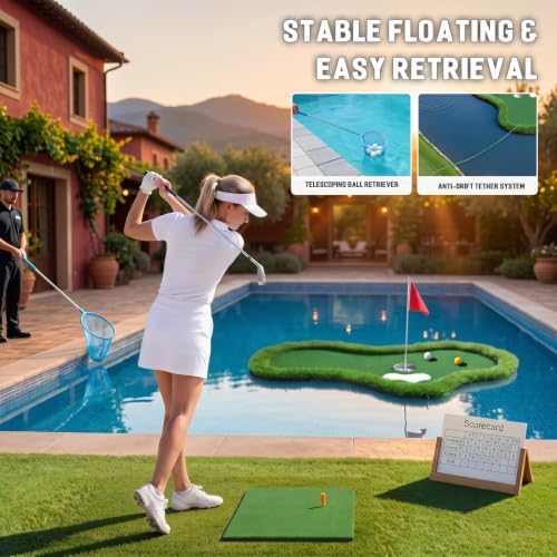 Pool Golf Floating Putting Green: Outdoor Chipping Game Set - Image 4