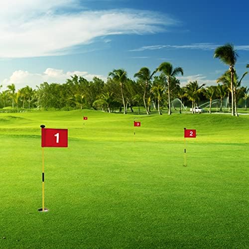 Numbered Solid Golf Flag with Tube Inserted, 8” L x 6”H Mini Putting Green Flags - Image 5
