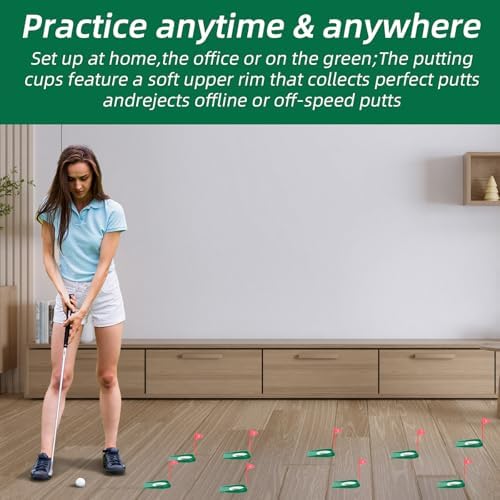 9 Pcs Golf Putting Cup with Flag, Practice Training Aids - Image 7