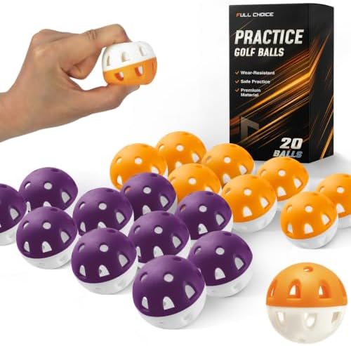 Wear-Resistant Practice Golf Balls, High Visibility by FULLCHOICE