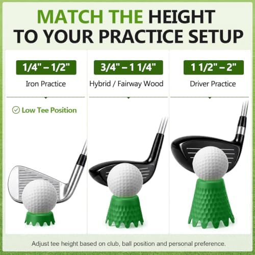 Foilswirl Golf Simulator Tees, 8 Fixed Heights Indoor Golf Mat Tees - Image 5