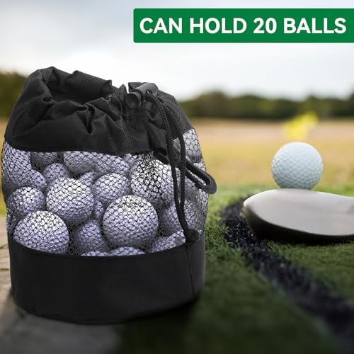 JJUNW 2 Pcs Golf Balls Storage Bag, Nylon Mesh Golf Ball Bags, Golf Pouch Bags - Image 5