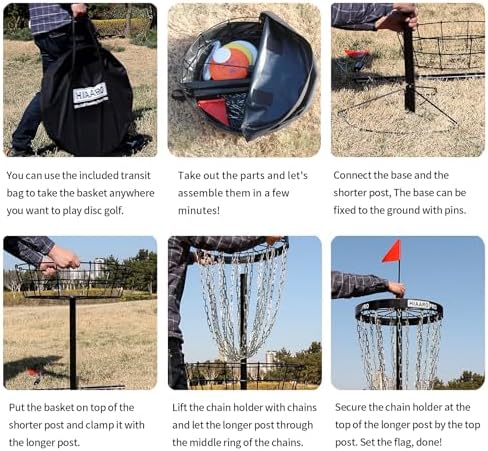 PDGA Approved HIAARO PRO Disc Golf Basket, Portable Disc Golf Target - Image 5