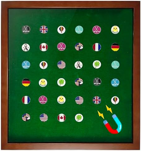 100 Golf Ball Marker Display Case Magnetic 15.5" W x 16.5" H Wall Mounted 98% by Unknown