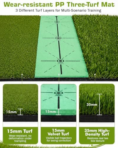 Fitense Golf Hitting Mat 6x4ft - Image 3