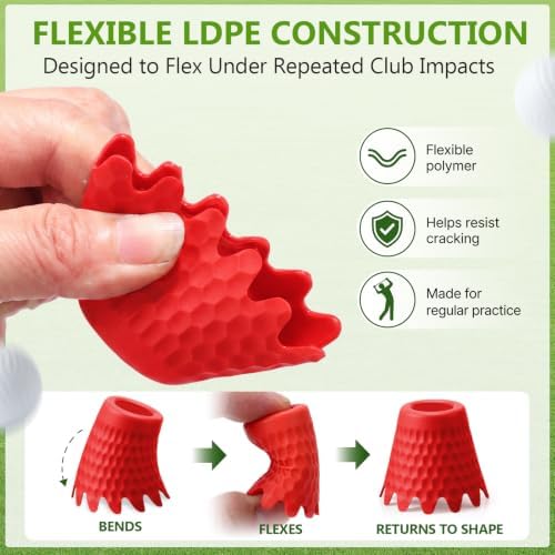 Foilswirl Golf Simulator Tees, 8 Fixed Heights Indoor Golf Mat Tees - Image 4
