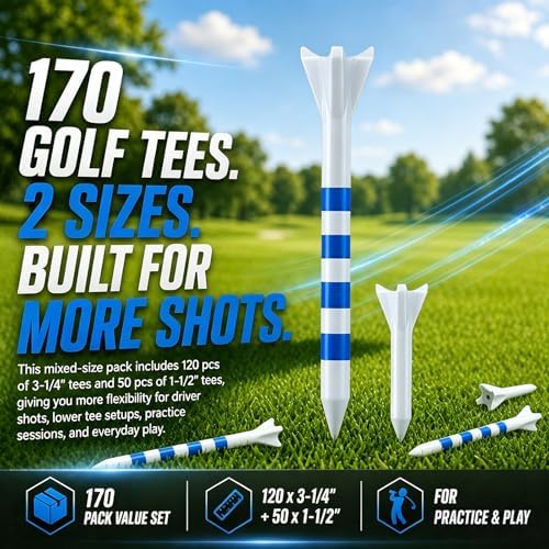 Golf Tees, Mixed Size Plastic Golf Tees - Image 2