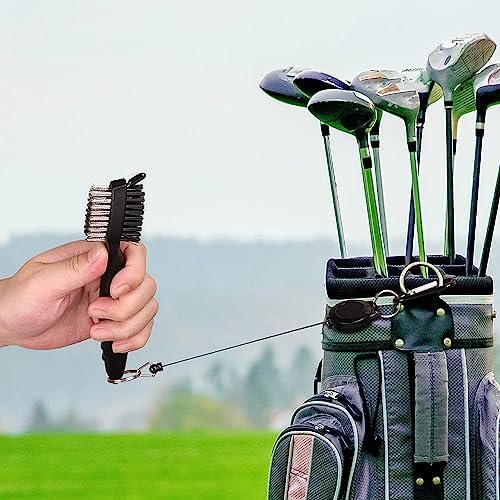 2 Pack Golf Towels with Club Brush, Microfiber Waffle Cleaning Set - Image 5