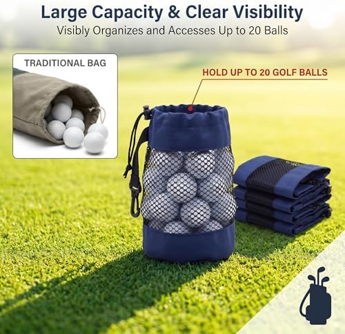 3 PCS Golf Ball Bags, Nylon Mesh - Image 6