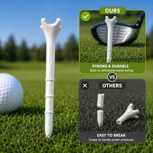 100/150 Pack Professional Plastic Golf Tees 3-1/4", Premium Durable Golf Tee - Image 6