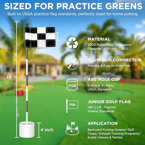 KINGTOP 3 ft Golf Flagstick and Hole Cup Sets - Image 2