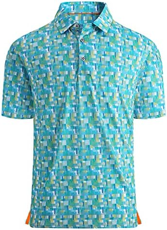 Alex Vando Mens Golf Shirt Moisture Wicking Print Performance Polo Shirt by AlexVando
