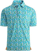 Alex Vando Mens Golf Shirt Moisture Wicking Print Performance Polo Shirt by AlexVando