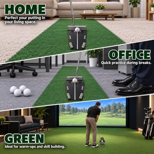 Golf Putting Tutor, Alignment Mirror Training Aid, Golf Hitting Mat - Image 6
