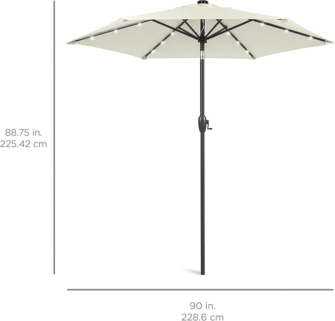 Best Choice Products 7.5ft Solar Umbrella LED Lighted Patio Umbrella, Table - Image 7