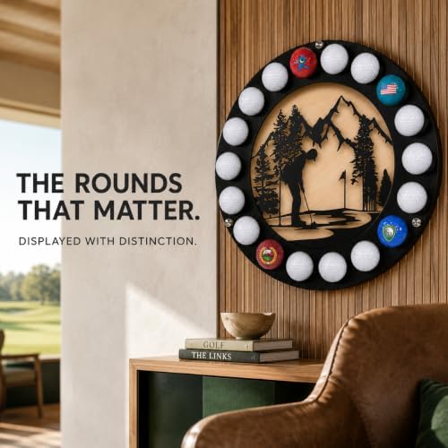 Circular Golf Ball Case Display, Golf Ball Display Case Wall Mount - Image 2