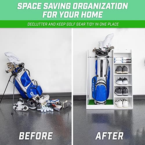 GoSports Premium Wooden Golf Bag Organizer and Storage Rack - Image 2