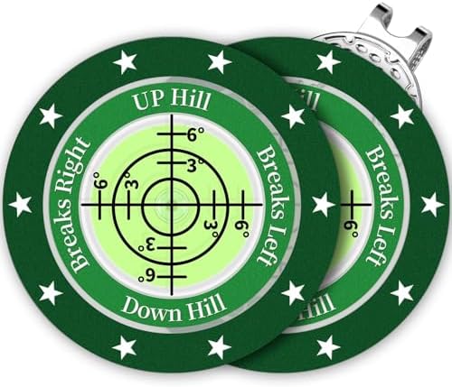 Golf Green Reader, 2 Pack Golf Ball Marker Hat Clip by DESELL