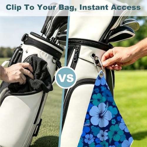 Tropical floral Waffle Weave Microfiber Golf Towel - Image 5