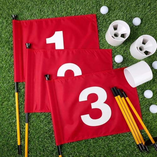 Golf Flag Stick 6ft, 3 Set Putting Green Flags - Image 6
