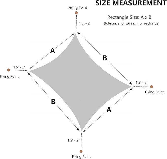 AsterOutdoor Sun Shade Sail Rectangle 10' x 13' UV Block Canopy - Image 4