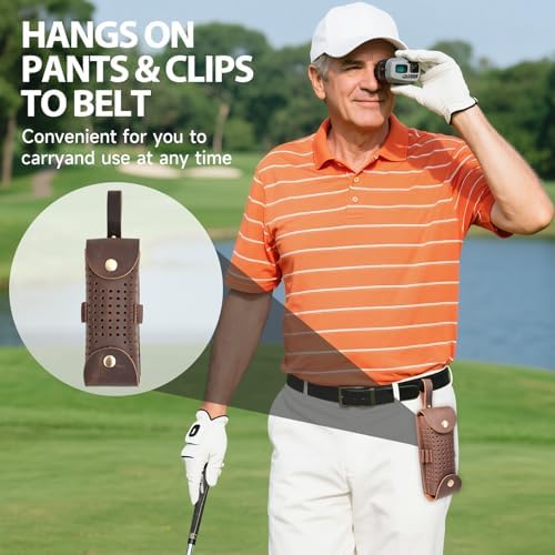 Leather Golf Ball Pouch with Tee Holder - Image 7