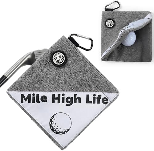 Mile High Life Golf Towel, Compact Pocket Size Golf Towels by MileHighLife