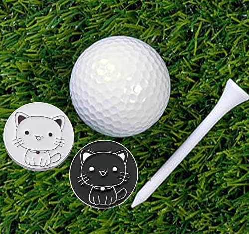 Adhere Golf Ball Markers Personlized Double Side Cute cat Logo Enamel - Image 4